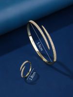 Elegant Lady Geometric Copper Inlay Zircon White Gold Plated Rings Bracelets sku image 2