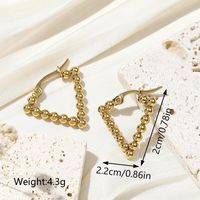 1 Pair Vintage Style Simple Style Solid Color Plating Stainless Steel 18k Gold Plated Earrings main image 2