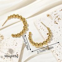 1 Pair Vintage Style Simple Style Solid Color Plating Stainless Steel 18k Gold Plated Earrings main image 8