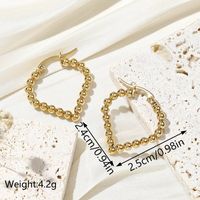 1 Pair Vintage Style Simple Style Solid Color Plating Stainless Steel 18k Gold Plated Earrings main image 6