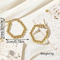 1 Pair Vintage Style Simple Style Solid Color Plating Stainless Steel 18k Gold Plated Earrings main image 5