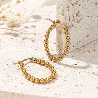 1 Pair Vintage Style Simple Style Solid Color Plating Stainless Steel 18k Gold Plated Earrings main image 9