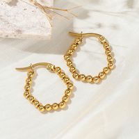 1 Pair Vintage Style Simple Style Solid Color Plating Stainless Steel 18k Gold Plated Earrings main image 11