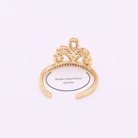 Shiny Crown Copper 18k Gold Plated Artificial Pearls Zircon Open Rings In Bulk main image 2