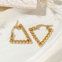 1 Pair Vintage Style Simple Style Solid Color Plating Stainless Steel 18k Gold Plated Earrings sku image 2