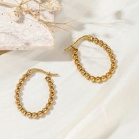 1 Pair Vintage Style Simple Style Solid Color Plating Stainless Steel 18k Gold Plated Earrings sku image 6