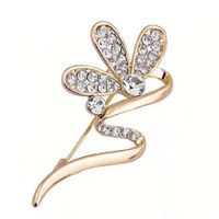 Style Simple Commuer Fleur Alliage Incruster Strass Femmes Broches sku image 1