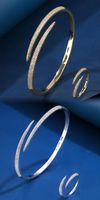 Elegant Lady Geometric Copper Inlay Zircon White Gold Plated Rings Bracelets main image 1