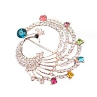 Simple Style Commute Peacock Alloy Inlay Rhinestones Women's Brooches main image 4