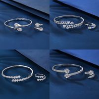 Simple Style Commute Solid Color Copper White Gold Plated Gold Plated Zircon Rings Bracelets In Bulk main image 1