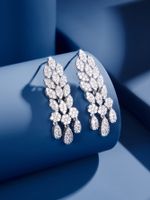 1 Pair Luxurious Snowflake Plating Inlay Brass Zircon White Gold Plated Ear Studs main image 5