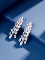 1 Pair Luxurious Snowflake Plating Inlay Brass Zircon White Gold Plated Ear Studs main image 3
