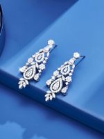 1 Pair Luxurious Water Droplets Plating Inlay Brass Zircon White Gold Plated Ear Studs main image 3
