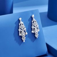 1 Pair Luxurious Water Droplets Plating Inlay Brass Zircon White Gold Plated Ear Studs main image 5