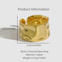 Simple Style Solid Color Solid Color Copper 18k Gold Plated Rings In Bulk main image 2