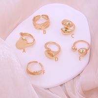 Simple Style Solid Color Solid Color Copper 18k Gold Plated Rings In Bulk main image 3