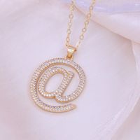 Simple Style Shiny Symbol Copper 18k Gold Plated Zircon Pendant Necklace In Bulk sku image 3