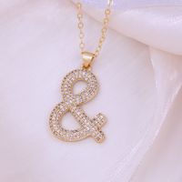 Simple Style Shiny Symbol Copper 18k Gold Plated Zircon Pendant Necklace In Bulk sku image 5