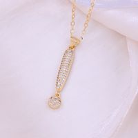 Simple Style Shiny Symbol Copper 18k Gold Plated Zircon Pendant Necklace In Bulk main image 7