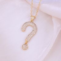 Simple Style Shiny Symbol Copper 18k Gold Plated Zircon Pendant Necklace In Bulk sku image 2