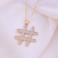 Simple Style Shiny Symbol Copper 18k Gold Plated Zircon Pendant Necklace In Bulk main image 4