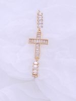 Glam Shiny Cross Copper 18k Gold Plated Zircon Drawstring Bracelets In Bulk main image 5