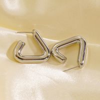 1 Pair Simple Style Solid Color Plating 304 Stainless Steel 14K Gold Plated Ear Studs main image 5