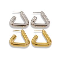 1 Pair Simple Style Solid Color Plating 304 Stainless Steel 14K Gold Plated Ear Studs main image 6