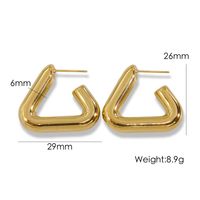1 Pair Simple Style Solid Color Plating 304 Stainless Steel 14K Gold Plated Ear Studs sku image 2