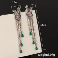 1 Pair Elegant Xuping Modern Style Butterfly Tassel Inlay Alloy Copper Alloy Artificial Gemstones White Gold Plated Drop Earrings main image 2
