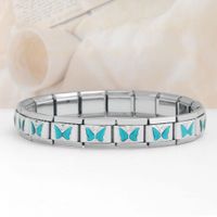 Simple Style Butterfly Stainless Steel Printing Unisex Bracelet Accessories sku image 8