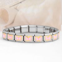 Simple Style Butterfly Stainless Steel Printing Unisex Bracelet Accessories sku image 14