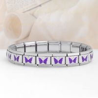 Simple Style Butterfly Stainless Steel Printing Unisex Bracelet Accessories sku image 12