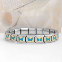 Simple Style Butterfly Stainless Steel Printing Unisex Bracelet Accessories sku image 2