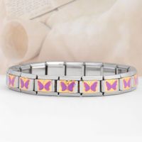 Simple Style Butterfly Stainless Steel Printing Unisex Bracelet Accessories sku image 3