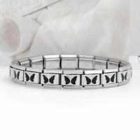 Simple Style Butterfly Stainless Steel Printing Unisex Bracelet Accessories sku image 12