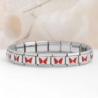Simple Style Butterfly Stainless Steel Printing Unisex Bracelet Accessories sku image 9