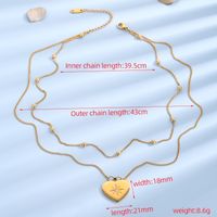 Elegant Lady Heart Shape Titanium Steel Polishing Plating Inlay Zircon 18k Gold Plated Layered Necklaces main image 4