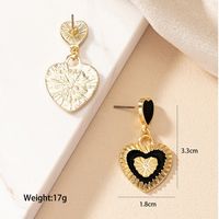 1 Pair Vintage Style Heart Shape Plating Alloy Ear Studs main image 5