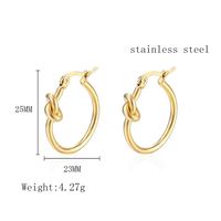 1 Pair Simple Style Knot Plating 304 Stainless Steel 18K Gold Plated Earrings main image 7