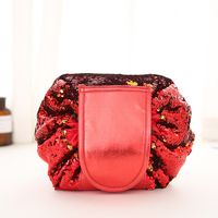 Casual Solid Color Sequin Flannel Storage Bag Makeup Bags sku image 2