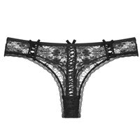Women's Solid Color Flower Low Waist Thong Panties main image 3