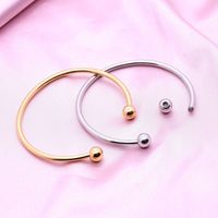 Simple Style Classic Style Solid Color Stainless Steel Bangle main image 1
