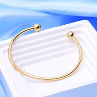 Simple Style Classic Style Solid Color Stainless Steel Bangle sku image 1