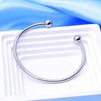 Simple Style Classic Style Solid Color Stainless Steel Bangle sku image 2