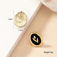 Wholesale Jewelry Vintage Style Geometric Color Block Alloy Plating Ear Studs main image 5