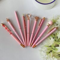 1 Set Solid Color Learning Metal Preppy Style Ballpoint Pen main image 1