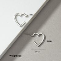 Wholesale Jewelry Basic Heart Shape Alloy Plating Ear Studs main image 5