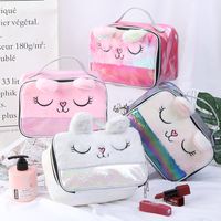 Cute Cartoon Pvc Flannel Square Makeup Bags main image 6