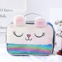 Cute Cartoon Pvc Flannel Square Makeup Bags main image 4